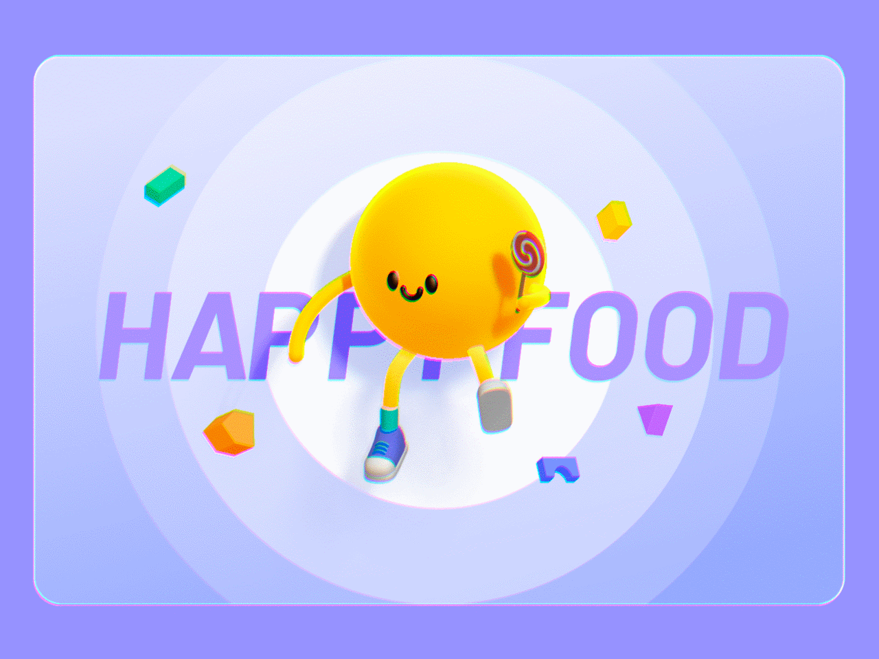 Happy Food-Boy 3d animation boy color food light people son sugar ui yellow