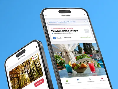 Sticky Mobile | Best Selling Mobile Kit & PWA android app app template booking app card design card layout design holiday app ios iphone listing app listings mobile modern app personal blog sidebar travel travel app ui vacation