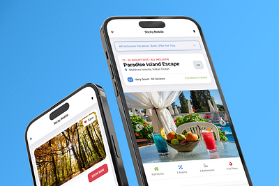 Sticky Mobile | Best Selling Mobile Kit & PWA android app app template booking app card design card layout design holiday app ios iphone listing app listings mobile modern app personal blog sidebar travel travel app ui vacation