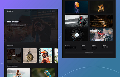 SnapSync - Web design dark theme ui website design