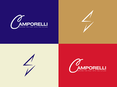 Camporelli Logo: Classic Meets Electric, Inspired by Rothmans brand identity branding car brand car logo creativeagency electric car logo ev car logo logo design racing logo