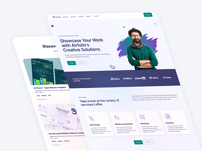 Airfolio - Free Portfolio Website Template animation branding design graphic design illustration landing page logo portfolio portfolio design portfolio landing page portfolio website portfolio website design ui uiux webdesign template webflow website design