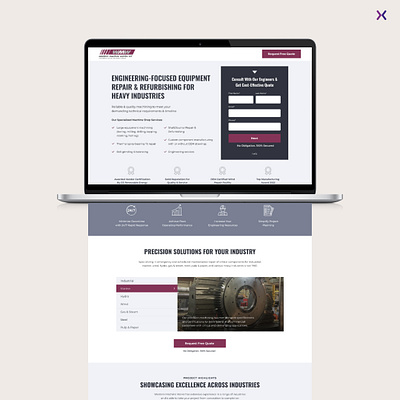 Lead Generation Landing Page/ Western Machine Works design dribbble shot landing page design landingpage lead generation ui ux