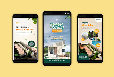 Instagram Story Griya Green View 16:9 corporate design graphic design house illustration instagram instagram stories iphone layout property smartphone story ui
