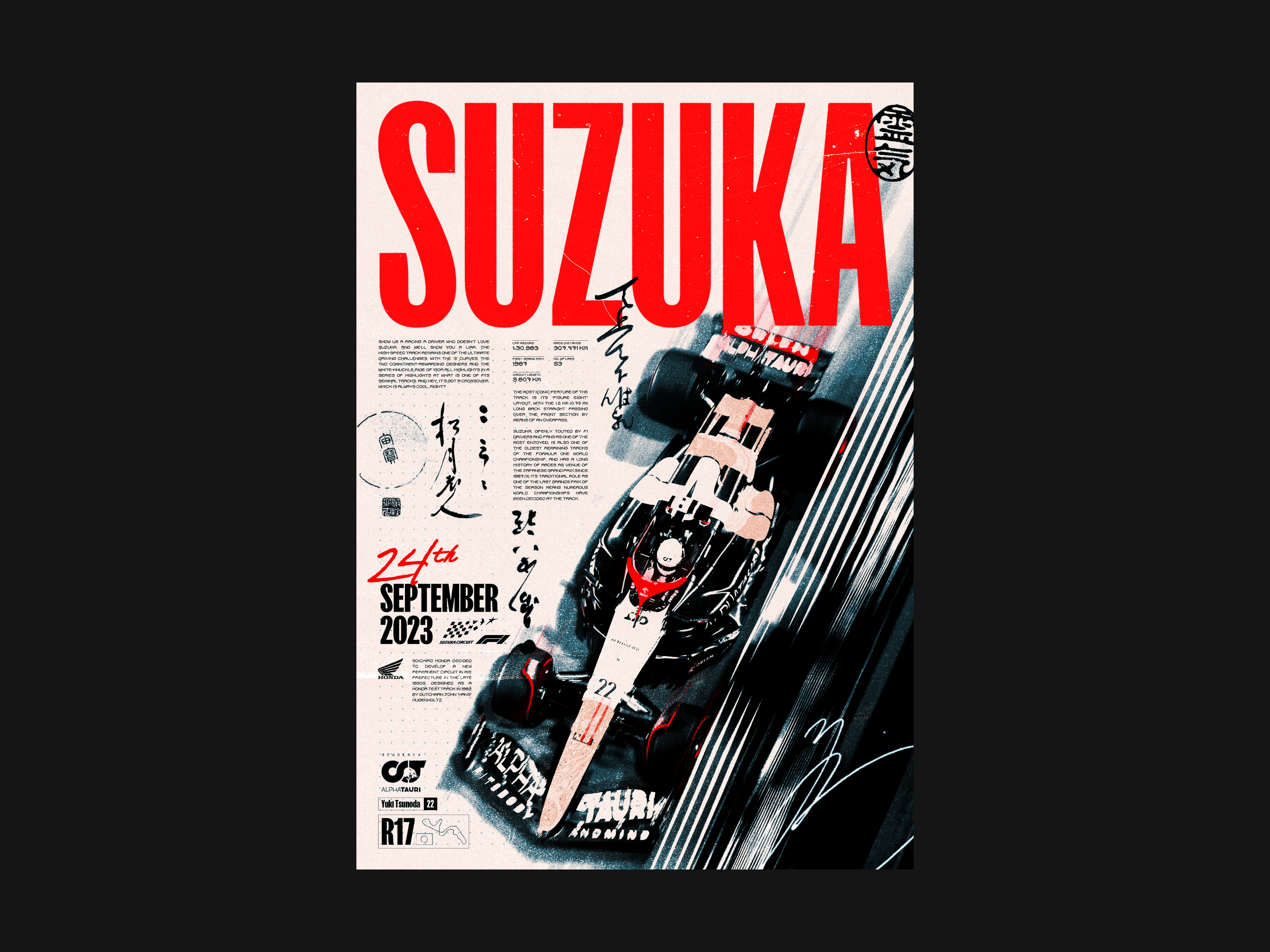 Suzuka Grand Prix Poster by Andy Norman on Dribbble
