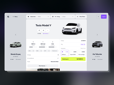 Car Rental – Web Concept car card desktop filter header page product rent screen site ui uiux ux web webdesign