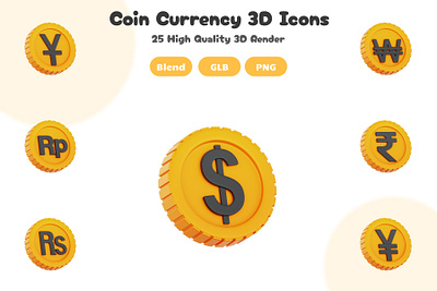 Coin Currency 3D Icon Set 3d 3d artwork 3d icon animation app blender blender 3d branding coin currency design graphic design illustration logo money motion graphics ui uiux