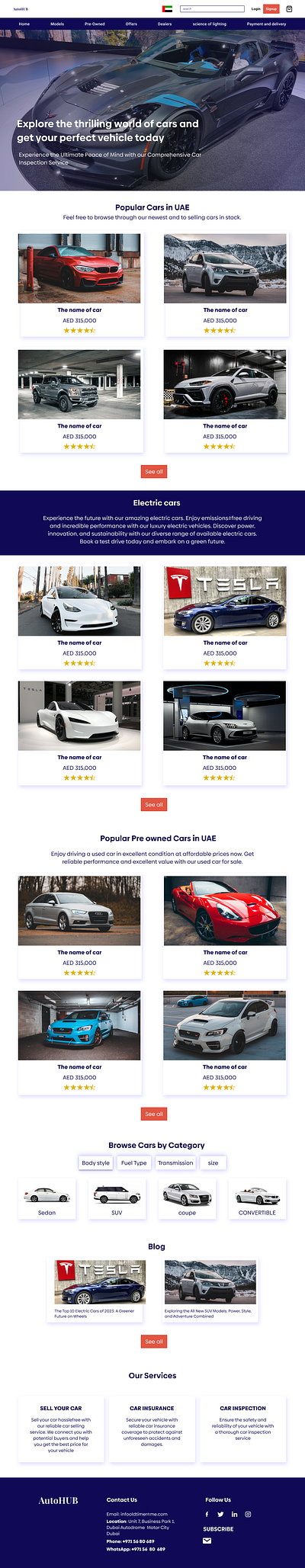 Cars Landing Page car cars lanndingpage ui uidesign ux web webdesign