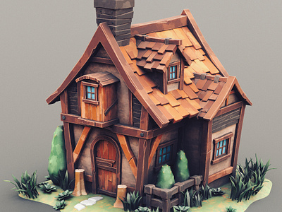 Small Cottage 04 cottage stylized