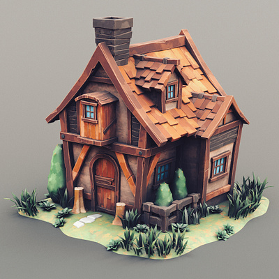 Small Cottage 04 cottage stylized