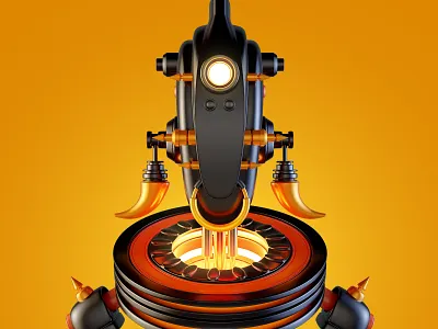 Robo art 3d africa android blender cartoon character cyborg ethnic fashion illustration realistic render robot tribal warrior