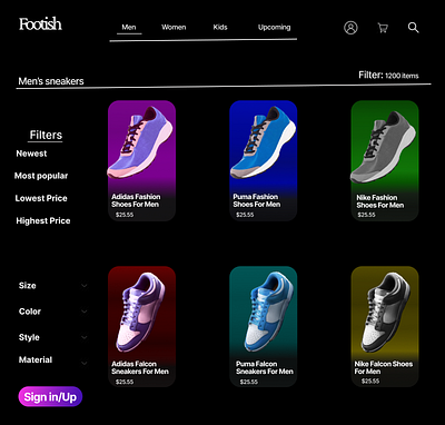 Footish e-commerce Website ecommerce web designer prototyping ui design ui designer uiux designer web design website designer wireframing