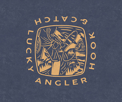 LUCKY ANGLER - T-SHIRT DESIGN angler apparel design branding catch clothing fishing graphic design landscape logo outdoor