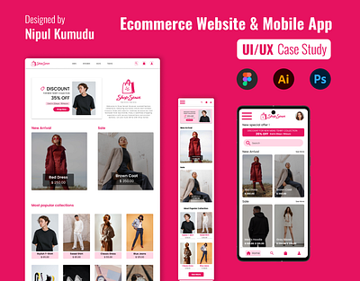Ecommerce Website & Mobile App UI/UX Case Study case study ecommerce figma graphic design ui ui ux website