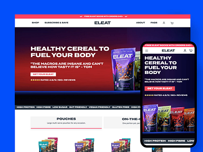 Eleat - Homepage cereal brand eleat homepage web design