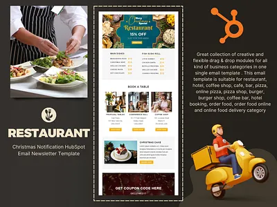 Restaurant – Christmas Notification HubSpot Email Template hubspot template