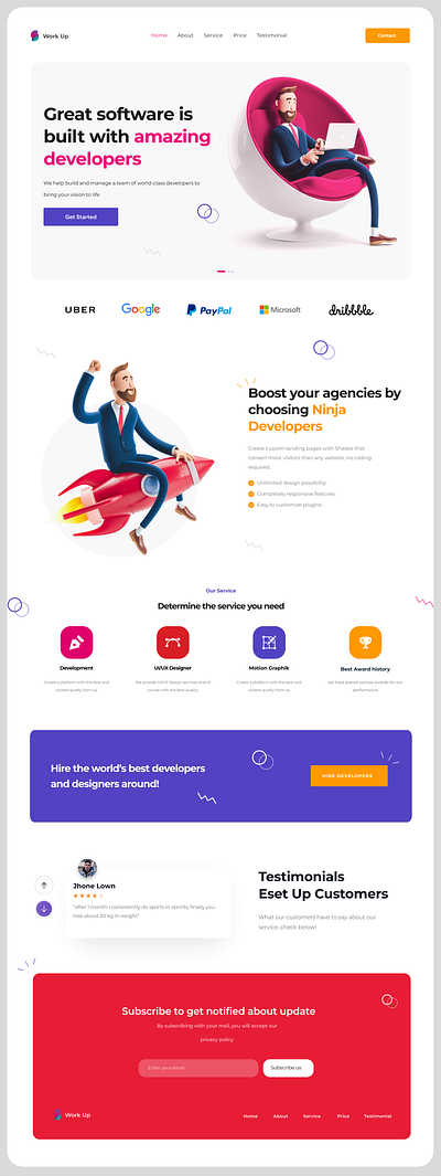 Software Development Company Landing Page branding ui