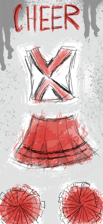 Cheer(leader) cheerleader costume design graphic design sketch