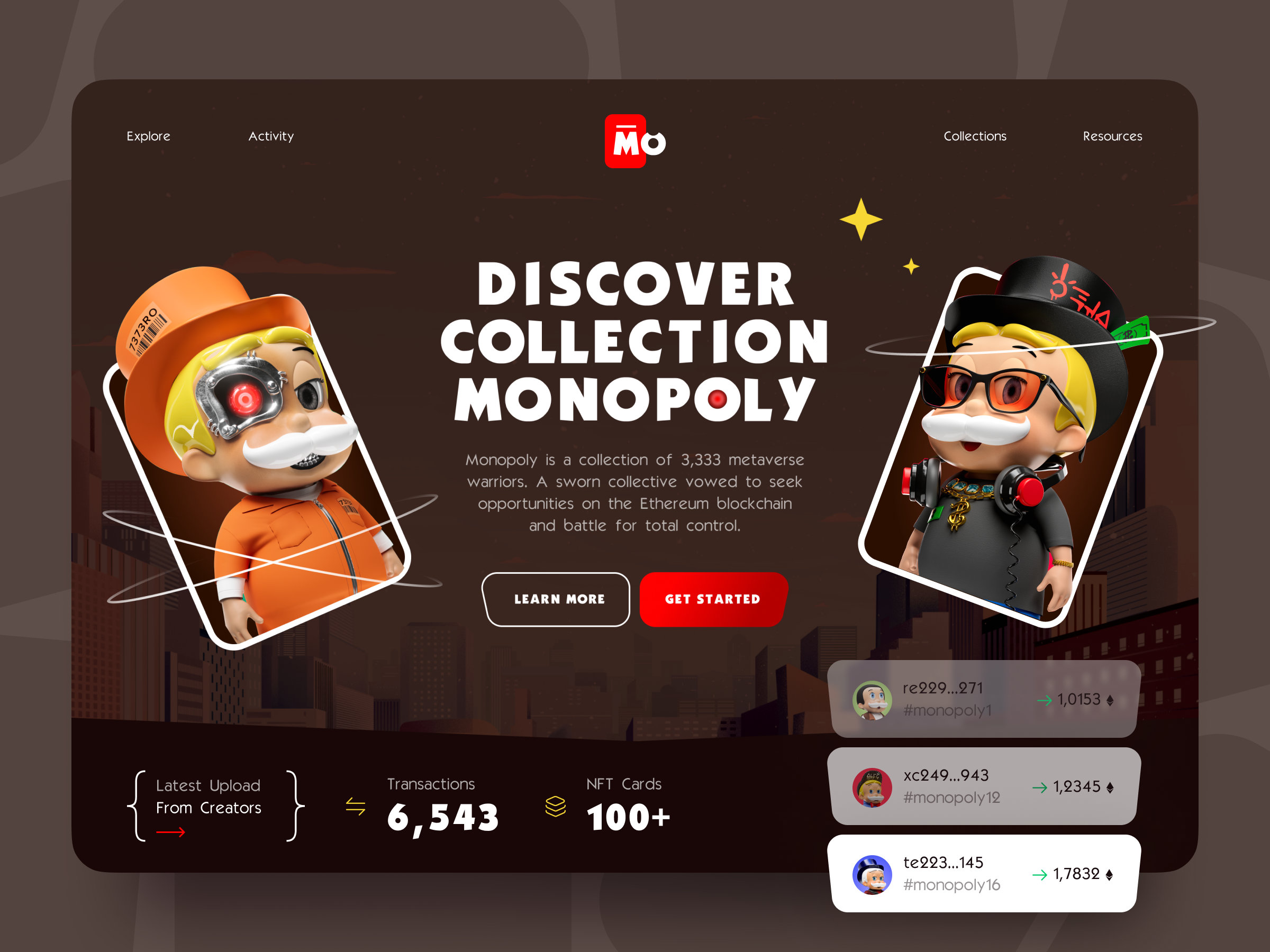 Monopoly NFT Marketplace by Robert Avram for nuova on Dribbble