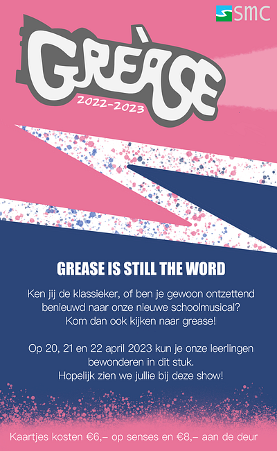 Grease Musical Poster St. Michaël College design graphic design grease poster school musical