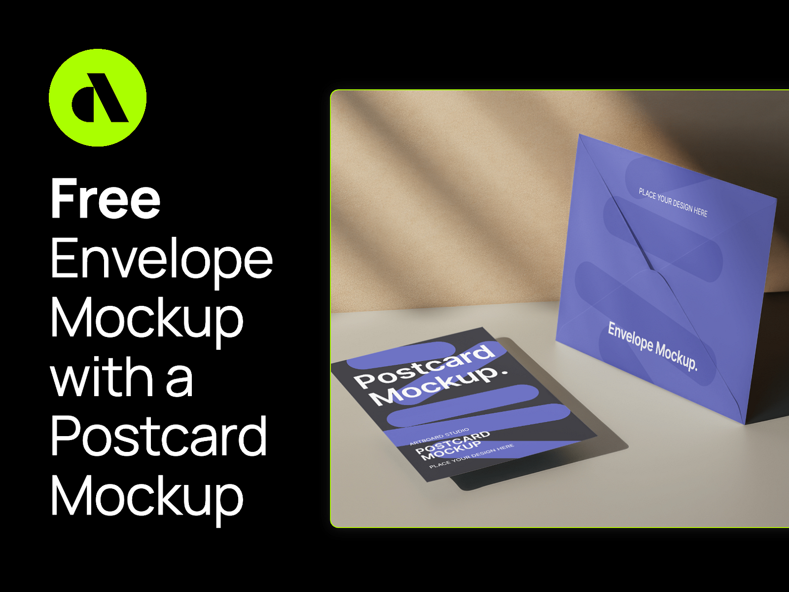 Free Envelope Mockup With A Postcard Mockup by Artboard Studio on Dribbble