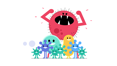 Bacteria cartoon charac characterdesign design flat illustration vector