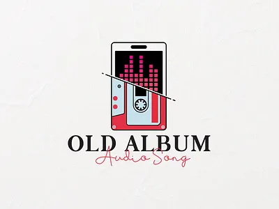 Old Album Logo Design audio songs branding cassette cassette tape design graphic design illustration logo music smartphone vintage cassette