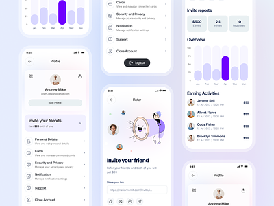 Finance app refer process app design finance mobile ui ux web