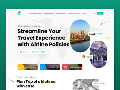 Traveling Policy Landing Page UI app branding design graphic design illustration image app logo travel ui ux vector webpage website