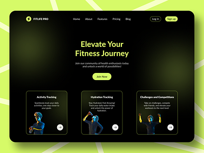 Fitness and Health Tracker Hero Section app design fitness fitnesstracker health healthtracker herosection hydrationtracker sport tracker ui uidesign uiux ux website