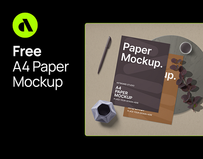 Free Paper Mockup With Decorative Items a4 paper mockup artboard studio brand identity branding branding mockups design free free mockup free paper mockup graphic design illustration mockup paper mockup