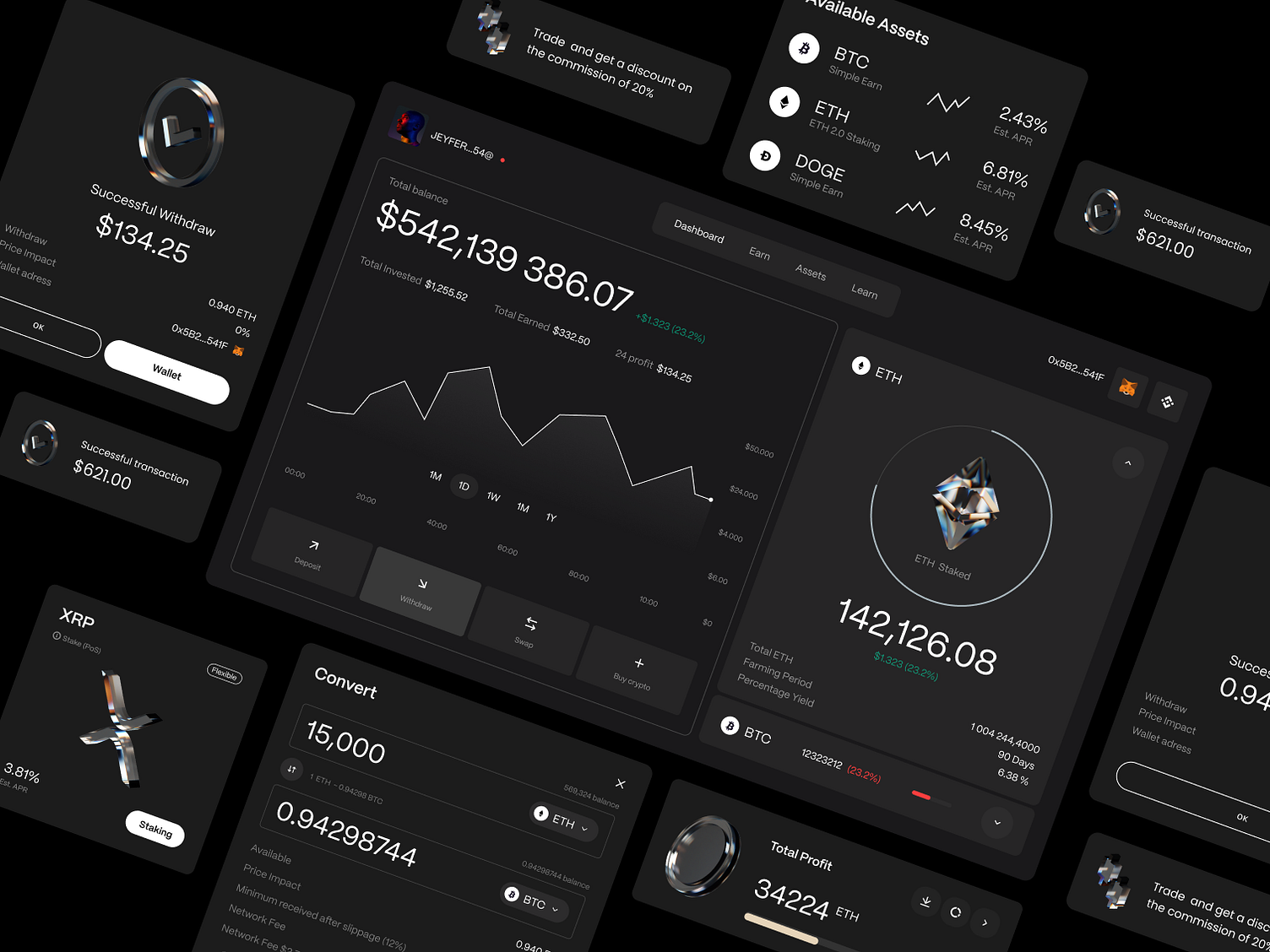 User interface for Staking web app 2.0 by Ihor Ryzhak on Dribbble