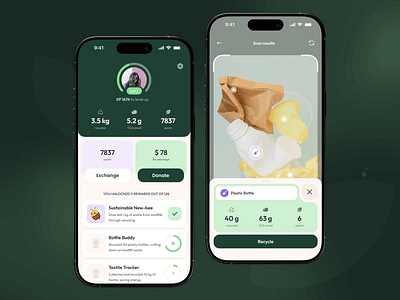 ♻️ Recycle challenge app android app app interface biotech design development figma fintech ios medtech mobile app product design telehealth ui ui design ux