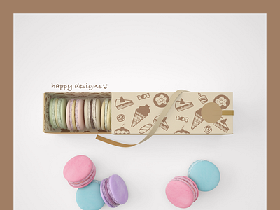 Macaron box design box design box designs dessert box digital art illustration macaron box macarons packaging design procreate