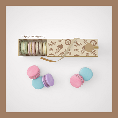 Macaron box design box design box designs dessert box digital art illustration macaron box macarons packaging design procreate