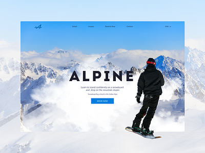 Landing page / Design Concept design concept landing page snowboard snowboarding school ui