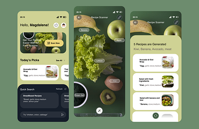 Food Generator uiux mobileapp food ingredients