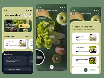 Food Generator uiux mobileapp food ingredients