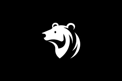 The Bear🐻 animal artistic bear branding design graphic design grizzly illustration logo minimalist negative space polar bear wild