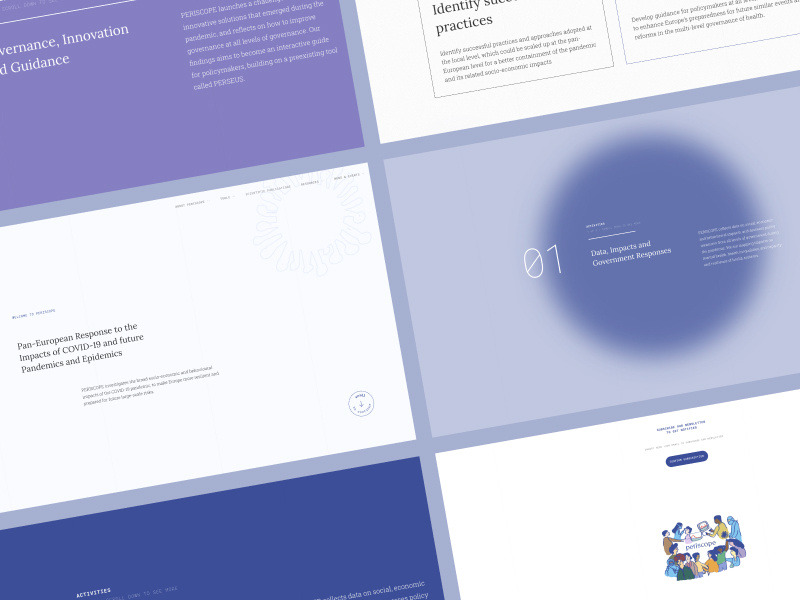 Website for Periscope branding covid covid19 design epidemic formal graphic design health institutional investigate pandemic periscope research ui ux virus website