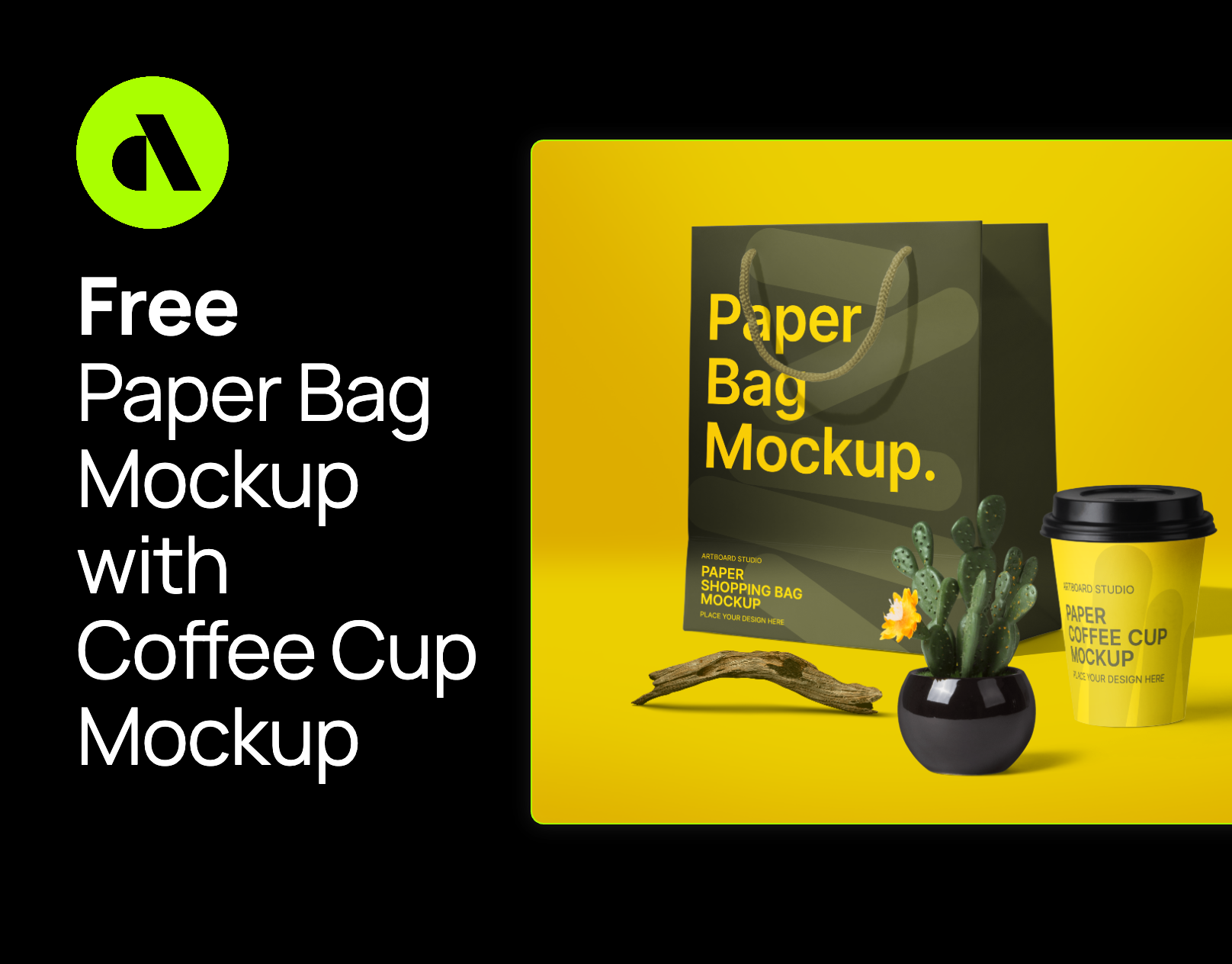 Free Paper Bag Mockup With Coffee Cup Mockup artboard studio brand identity branding coffee cup mockup design free free coffee cup mockup free mockup free paper bag mockup graphic design illustration mockup paper bag mockup