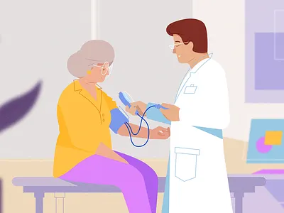 Roche animation 2d alzheimer animation character character design doctor elder health care hospital illustration illustrator medial medical examination research scene scenery sek styleframe vector vectorart