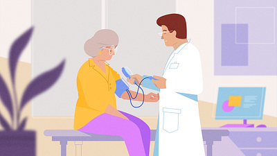 Roche animation 2d alzheimer animation character character design doctor elder health care hospital illustration illustrator medial medical examination research scene scenery sek styleframe vector vectorart