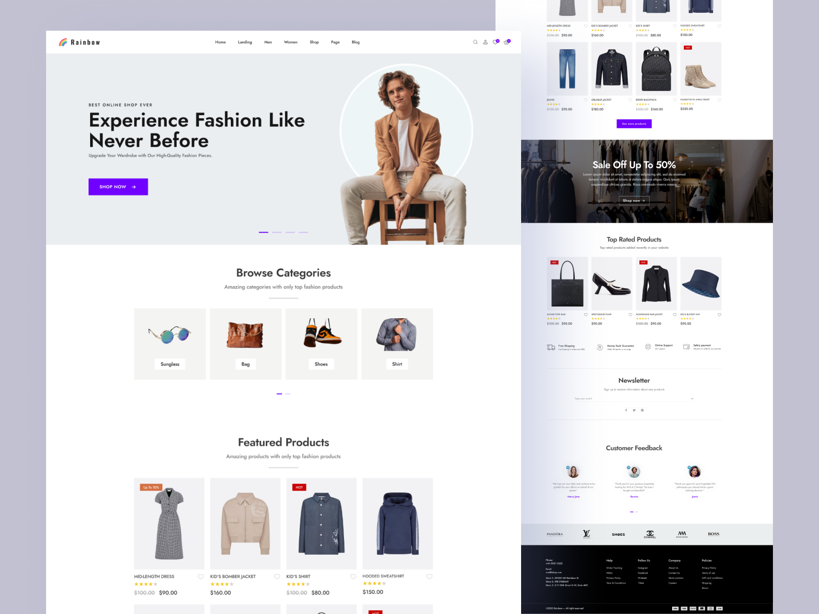 RAINBOW- Fashion E-commerce Landing Page by Anik Islam 🙋‍♂️ on Dribbble