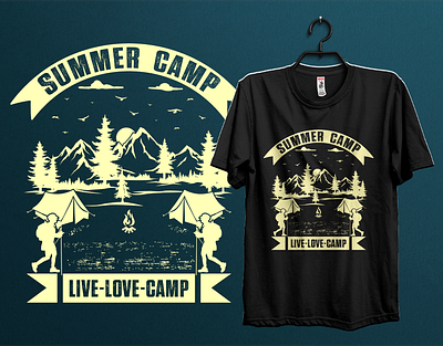 OUTDOOR ADVENTURE T-SHIRT DESIGN adventure apparel branding camp camper camping campinglife clothing design explore fashion graphic design hiking illustration mountain nature outdoor outdoors travel vector
