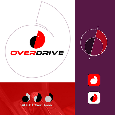 Letter O + D + OverSpeed Logo Design branding design flat graphic design lettermark logo logos minimal typography wordmark logo