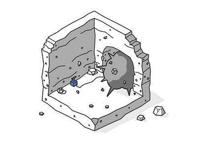 Cave Blasting affinity designer blasting cave cave blasting design dynamite explosion flat illustration isometric isometric illustration mine mine blasting outline illustration simple stones tunnel vector