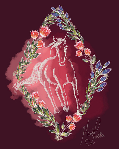 Mari Louisa commission horse procreate spanish