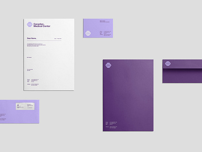 Canadian Medical Center ® brand brand identity branding bussiness card doctor envelope hosptial logo satationary