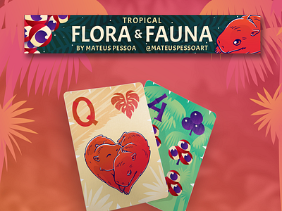 Flora & Fauna - Flick Solitaire deck animals app card games cartoon design gaming graphic design illustration typography ui vector visual identity